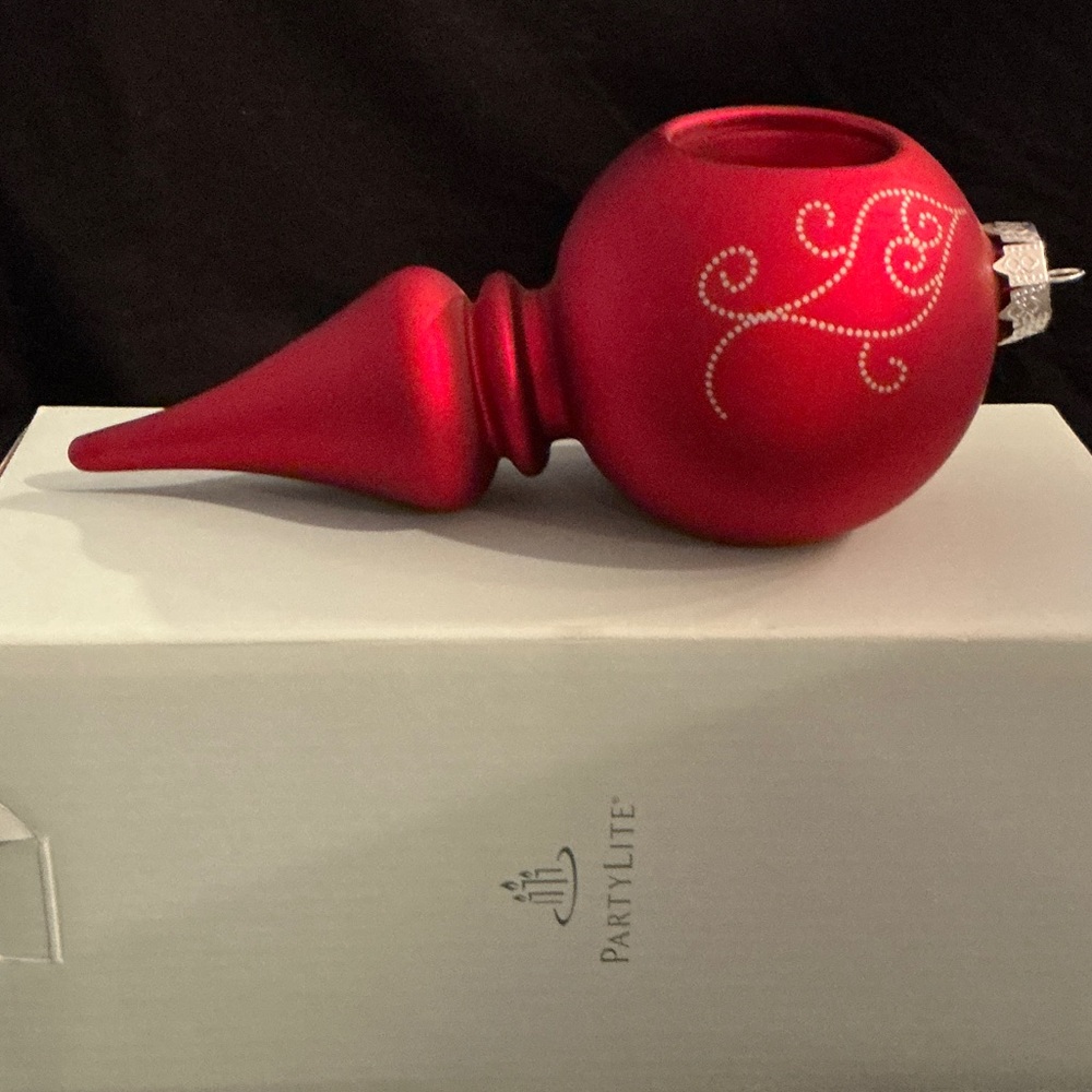 PartyLite Red Ornament Tea-light Holder